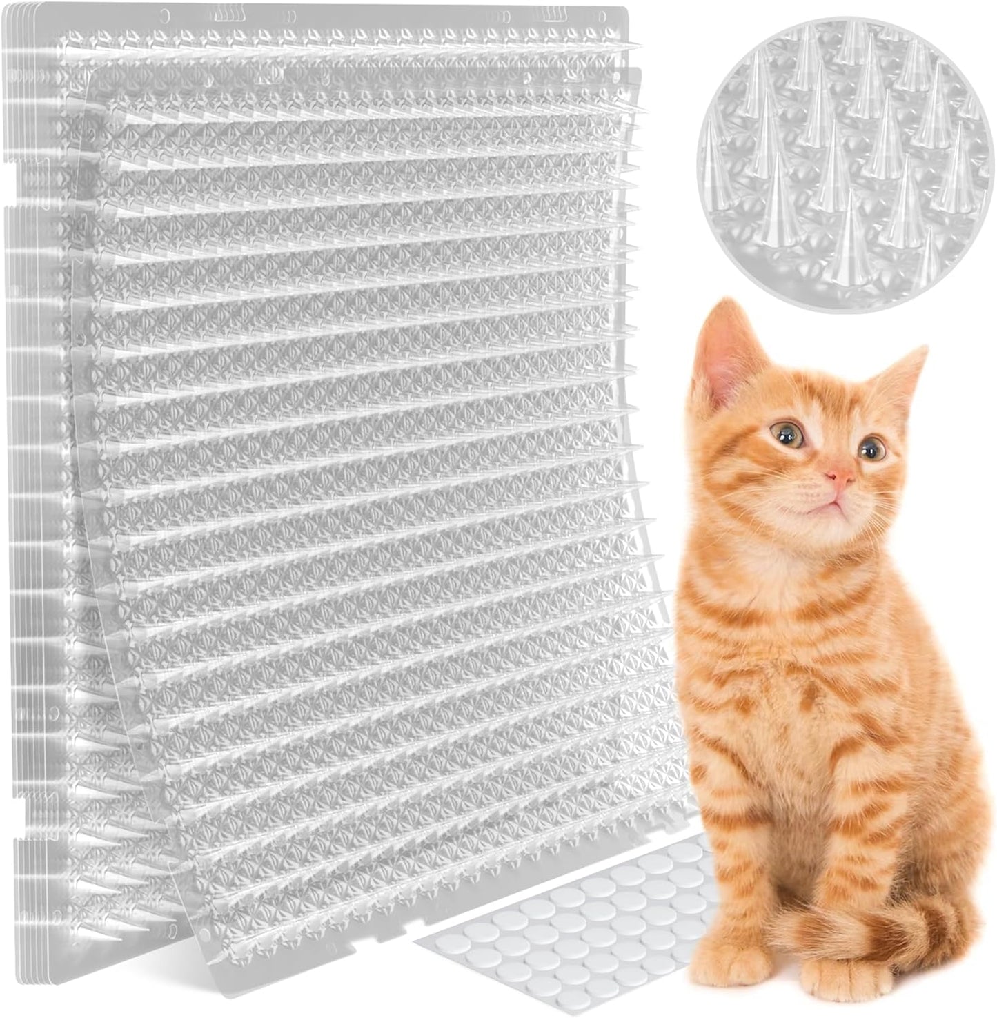 12 Pack Scat Mat for Cats - 16 X 13 Inch Cat Spike Mat with 1 Inch Spike Is a Perfect Pet Training Mat Device for Cat Repellent Indoor & Outdoor to Deter Cats & Other Animals for All Seasons