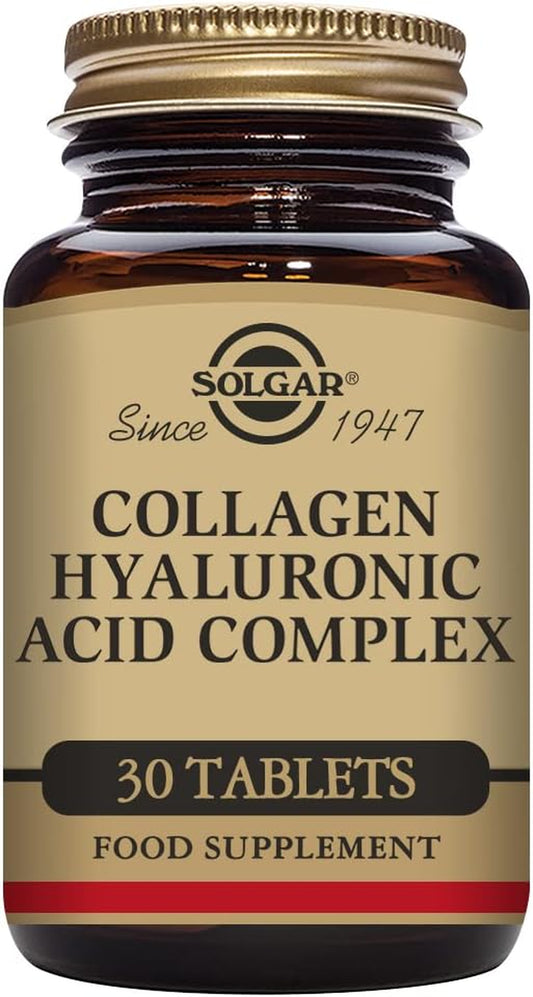 Solgar Collagen Hyaluronic Acid Complex, 30 Tablets - Hydrolyzed Collagen Type 2 - Helps with Fine Lines & Wrinkles - Boosts Skin Collagen & Elasticity - Non-Gmo, Gluten & Dairy Free - 30 Servings