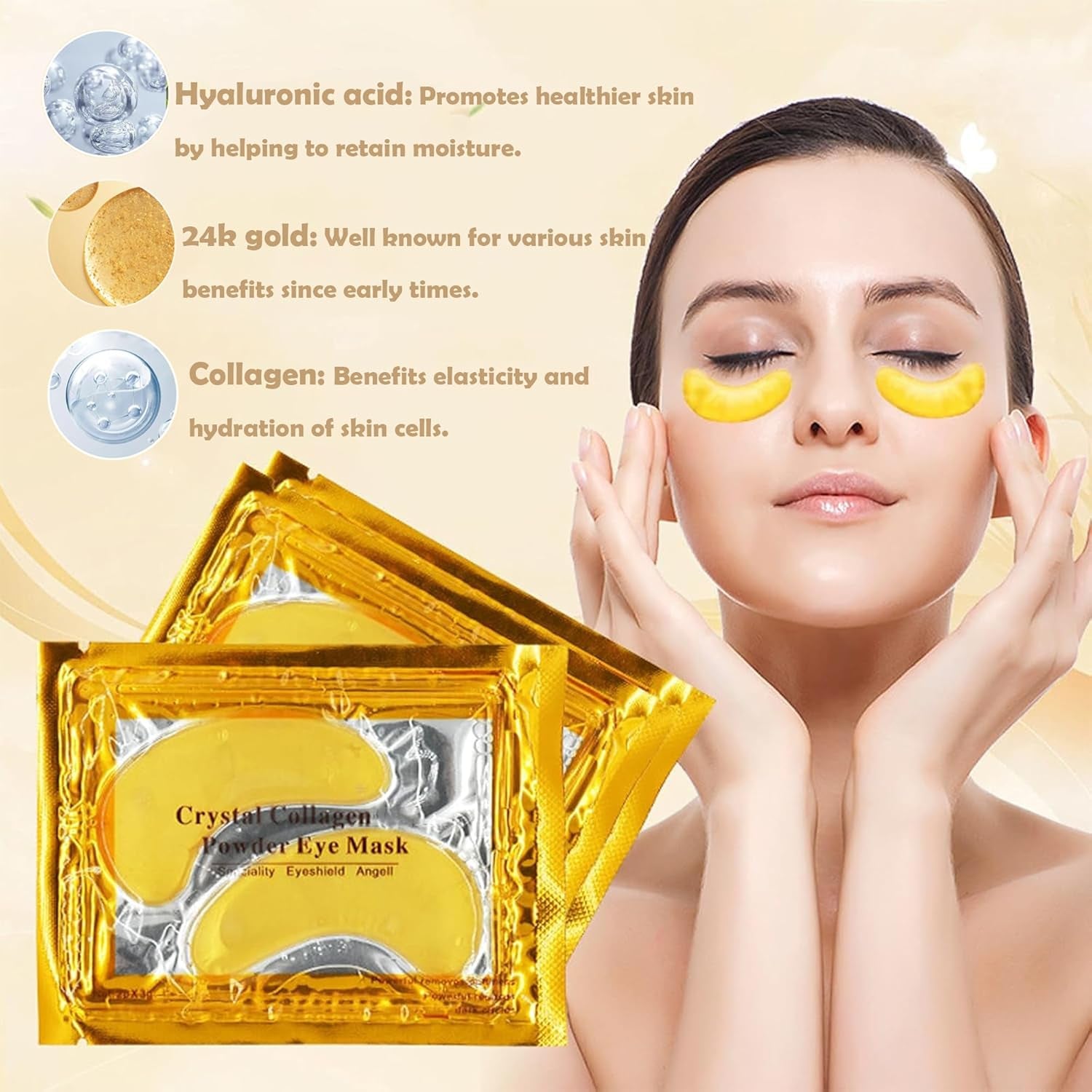 30 Pairs Lip Mask & under Eye Mask Set, Christmas Gifts for Womens, 24K Gold under Eye Patches, Collagen Skin Care for Puffy Eyes, Dark Circles and Dry Lips, Masks for Moisturizing & Smooth Wrinkles