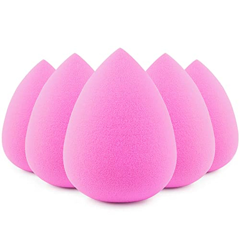 BEAKEY Super Soft Makeup Sponge Set of 6, Makeup Sponges for Foundation, Liquid, Cream and Powder, Pink Beauty Sponge for Blending, 0 Latex Blender, Christmas Stocking Stuffers for Adults