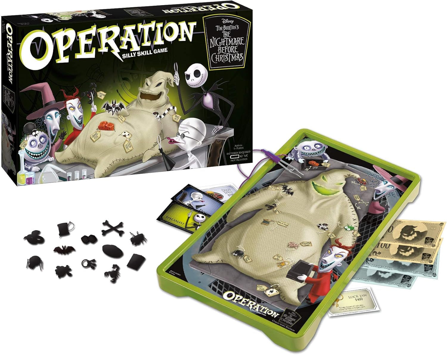 Operation: Disney the Nightmare before Christmas Board Game | Collectible Operation Game | Featuring Oogie Boogie & Nightmare before Christmas Artwork, 1+ Players