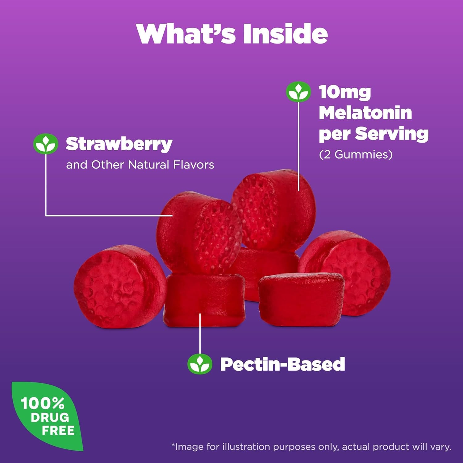 Natrol Melatonin Gummies, Sleep Support for Adults, 10 Mg Melatonin Supplement for Sleeping, 140 Strawberry-Flavored Gummies, up to a 70 Day Supply