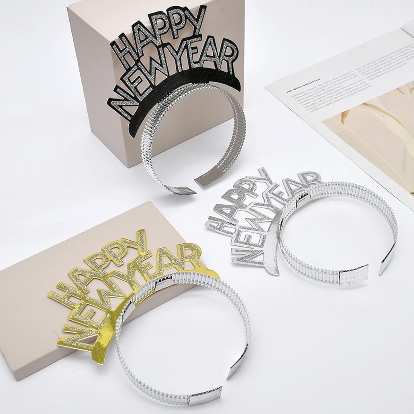 Celebrate in Style: 24-Piece New Year's Eve Party Kit 2025 with Headbands, Tiaras, and Metallic Noise Makers for All Ages!