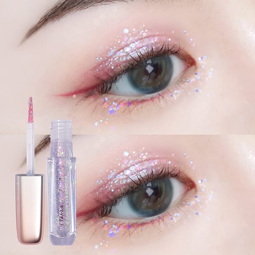 Beauty Liquid Glitter Eyeshadow, Metallic Glitter Shimmer Eye Looks Waterproof Long Lasting Quick-Drying Sparkling Eye Shadow Makeup (2G) L05