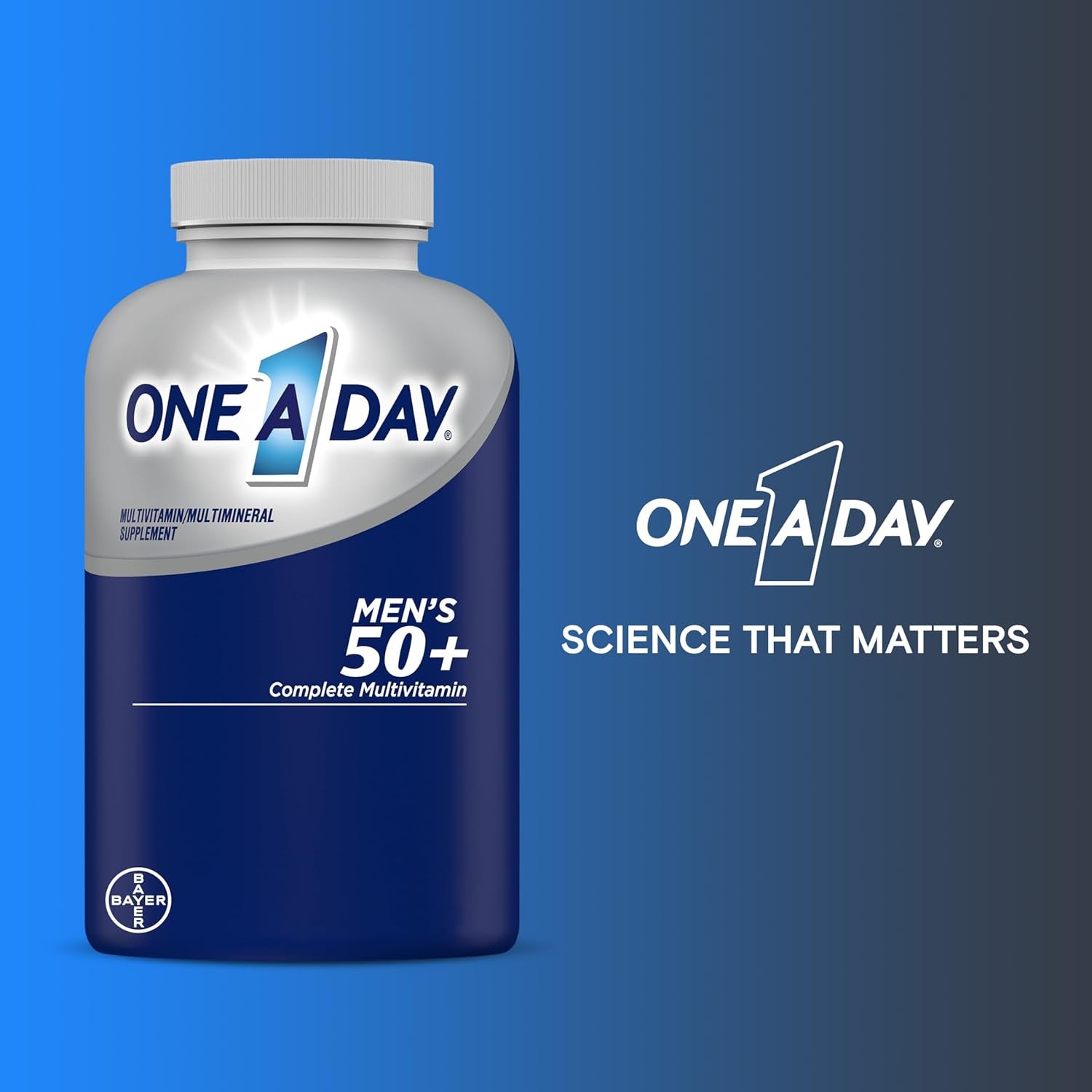 One a Day Men’S 50+ Healthy Advantage Multivitamin, Multivitamin for Men with Vitamins A, C, E, B6, B12, Calcium and Vitamin D, Tablet, 200 Count (Pack of 1)