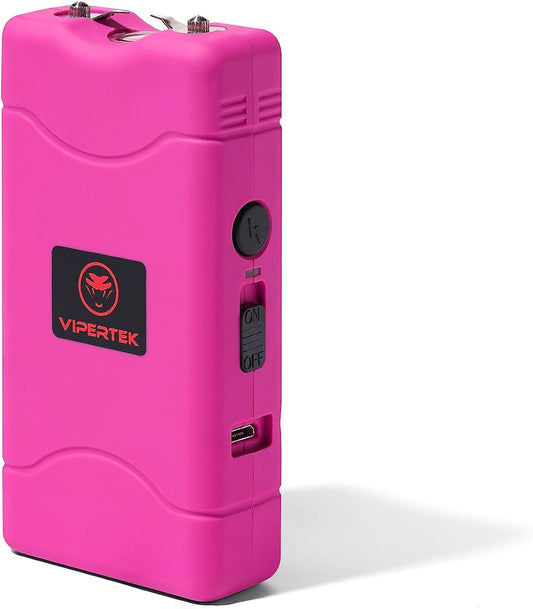 VIPERTEK VTS-880 Mini Stun Gun for Self Defense Rechargeable with LED Flashlight