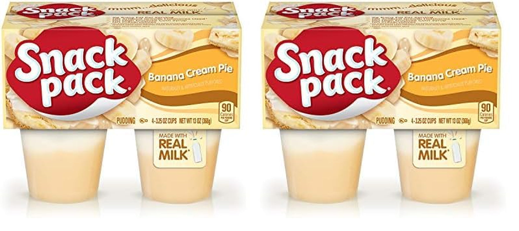 Snack Pack Banana Cream Pie Pudding Cups, 4 Ct