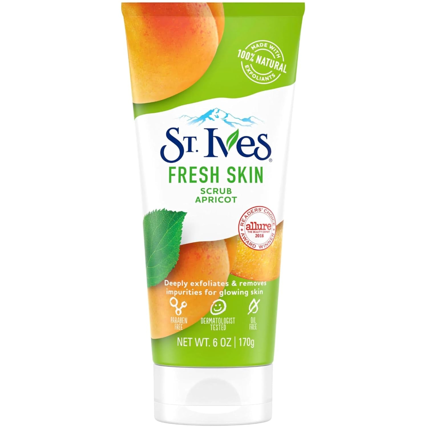 St. Ives Fresh Skin Apricot Face Scrub, Deep Exfoliator Skin Care for Clean, Glowing Skin, Oil-Free Facial Scrub Made with 100% Natural Exfoliants, 6 Oz