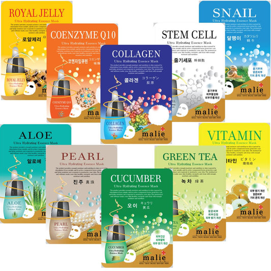 【 OBS Lab 】 10 Pcs-Combo Ultra Hydraiting Essence Mask (10 Pcs Total), Korean Facial Mask Sheet, Skincare Moisturizing