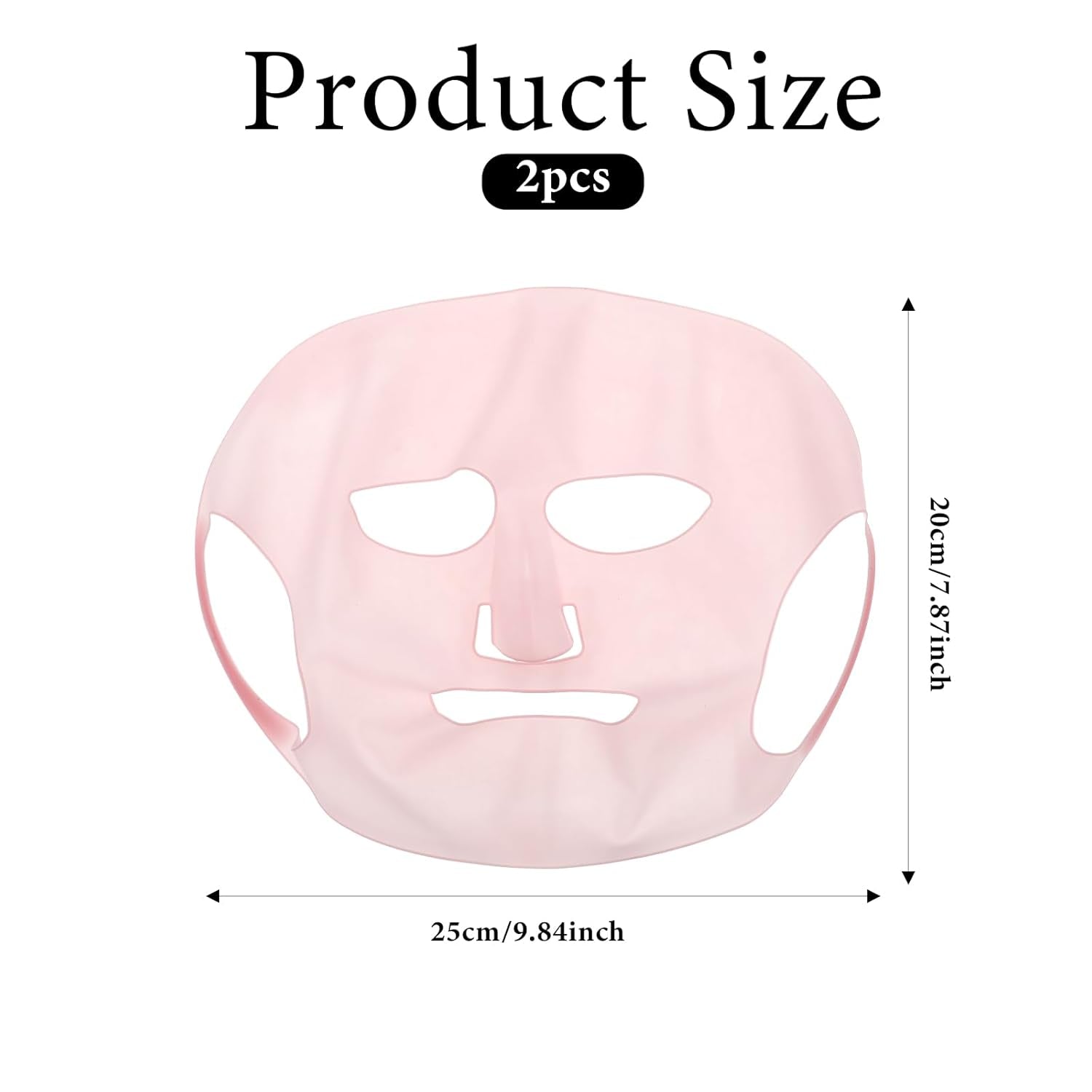 2 Sheets Silicone Face Mask Cover, Reusable Anti-Wrinkle Face Mask Holder Moisturizing 3D Facial Mask Cover Prevent Evaporation Falling Skincare Beauty Spa (Transparent+ Pink)
