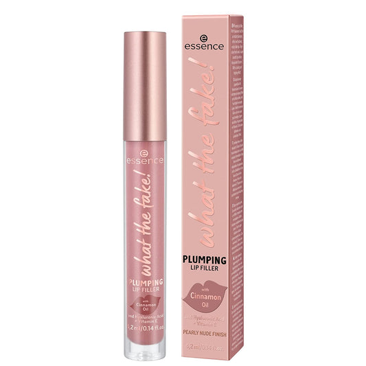 Essence | What the Fake! Plumping Lip Filler | Volumizing Lip Gloss Made with Hyaluronic Acid and Vitamin E | Vegan & Cruelty Free, Gluten Free | Free from Fragrance & Parabens (02 | Oh My Nude!)