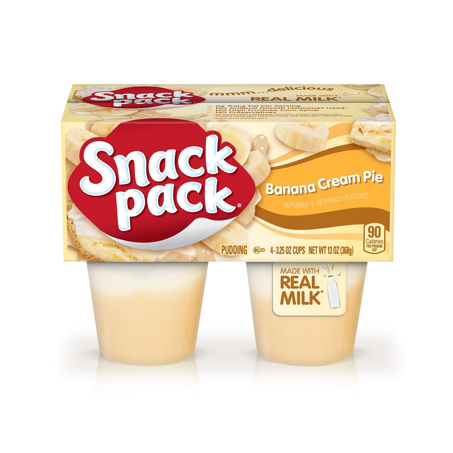 Snack Pack Banana Cream Pie Pudding Cups, 4 Ct