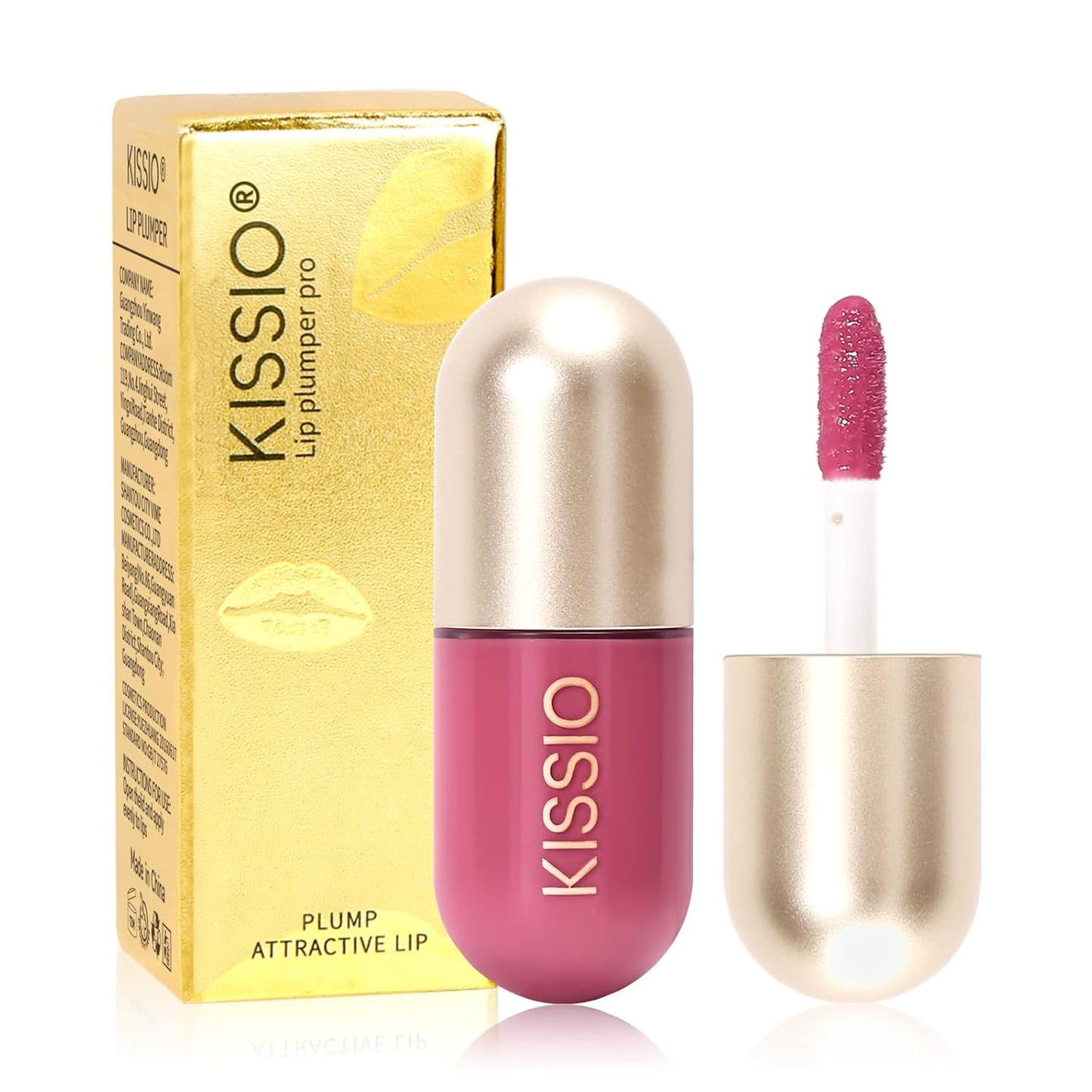 KISSIO Lip Plumper,Natural Lip Plumper for Day Use,Lip Plumping Gloss Make Lips Fuller and Moisturizing 5.5Ml,Lip Mask,Hydrating & Reduce Fine Lines,Beautiful Fuller