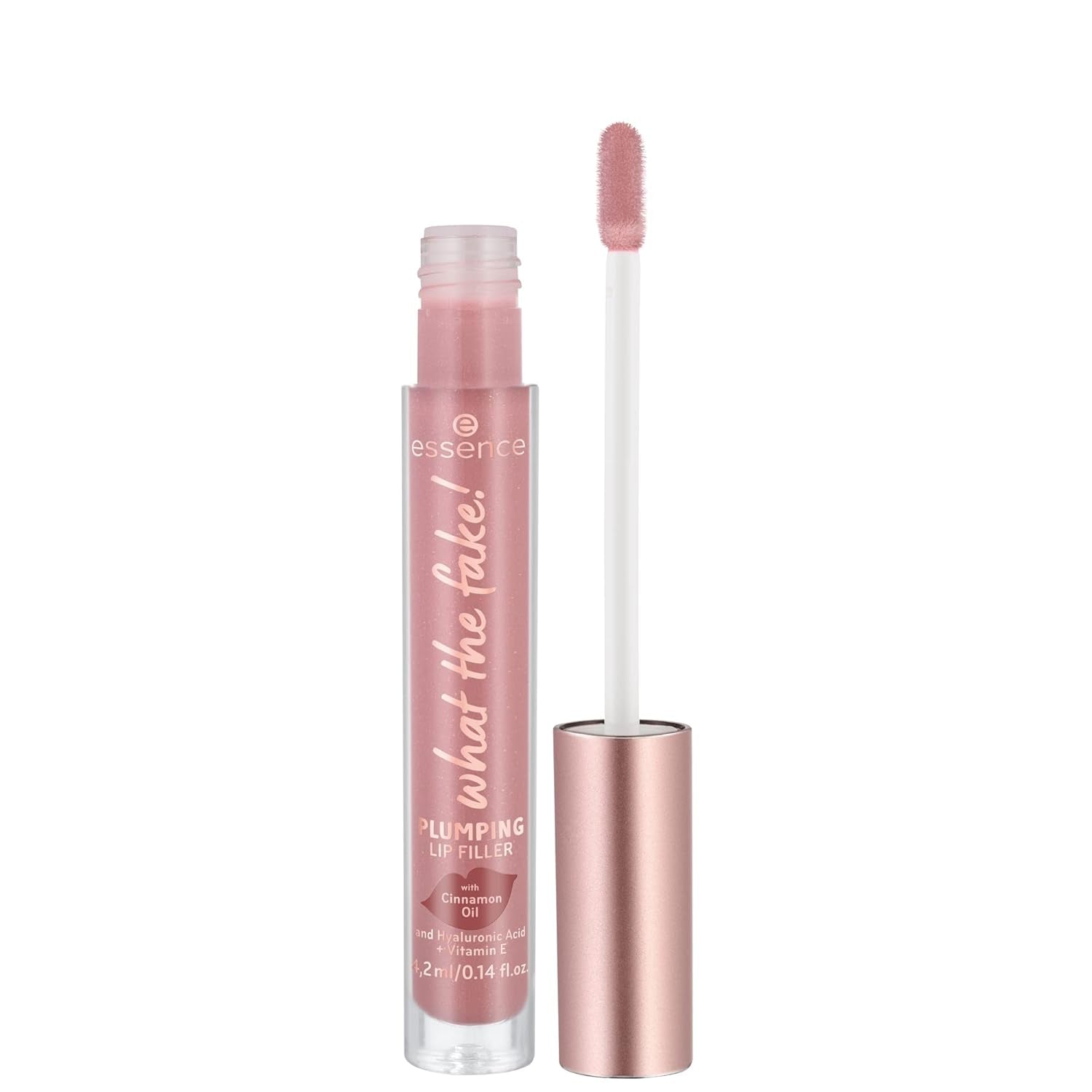 Essence | What the Fake! Plumping Lip Filler | Volumizing Lip Gloss Made with Hyaluronic Acid and Vitamin E | Vegan & Cruelty Free, Gluten Free | Free from Fragrance & Parabens (02 | Oh My Nude!)