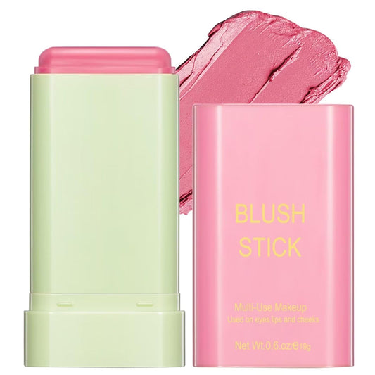 Multi-Use Makeup Blush Stick,Beauty Solid Moisturizer Stick,Waterproof Natural Nude Makeup,Tinted Solid Moisturizer Stick for Eyes Lips Cheek(1#Shy Pink)