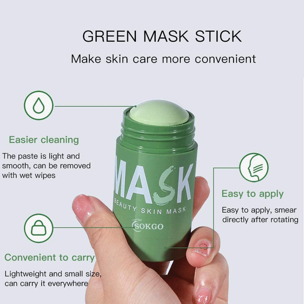 Green Tea Purifying Clay Clean Face Mask, Cleansing Mask Mud Mask for Men and Women, Moisturizing Oil Control Shrink Remove Blackheads, Shrink Pores, Improve Skin Tone (1, Green, 1PCS)