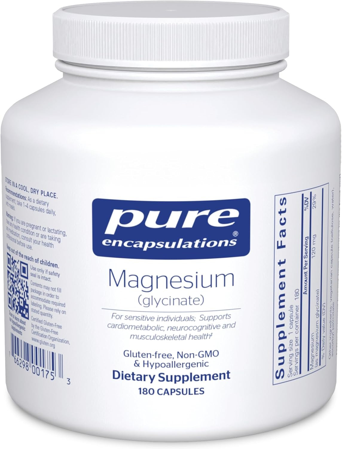 Pure Encapsulations Magnesium (Glycinate) - Supplement to Support Stress Relief, Sleep, Heart Health, Nerves, Muscles, and Metabolism* - with Magnesium Glycinate - 90 Capsules