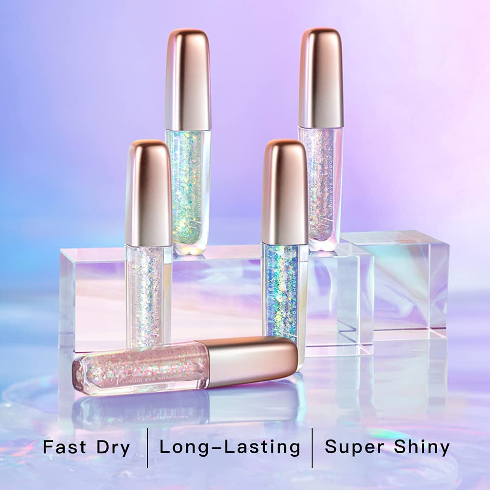 Beauty Liquid Glitter Eyeshadow, Metallic Glitter Shimmer Eye Looks Waterproof Long Lasting Quick-Drying Sparkling Eye Shadow Makeup (2G) L05