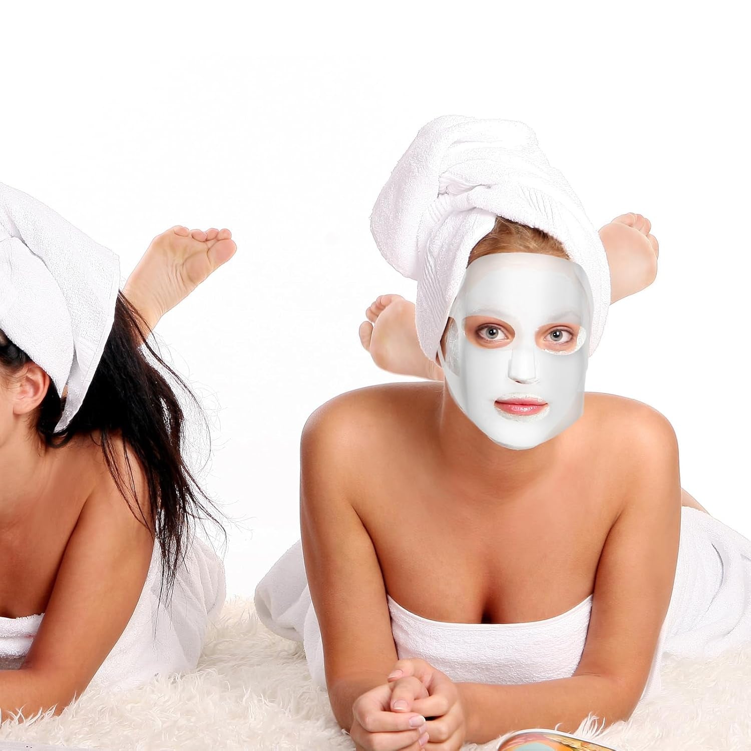 2 Sheets Silicone Face Mask Cover, Reusable Anti-Wrinkle Face Mask Holder Moisturizing 3D Facial Mask Cover Prevent Evaporation Falling Skincare Beauty Spa (Transparent+ Pink)