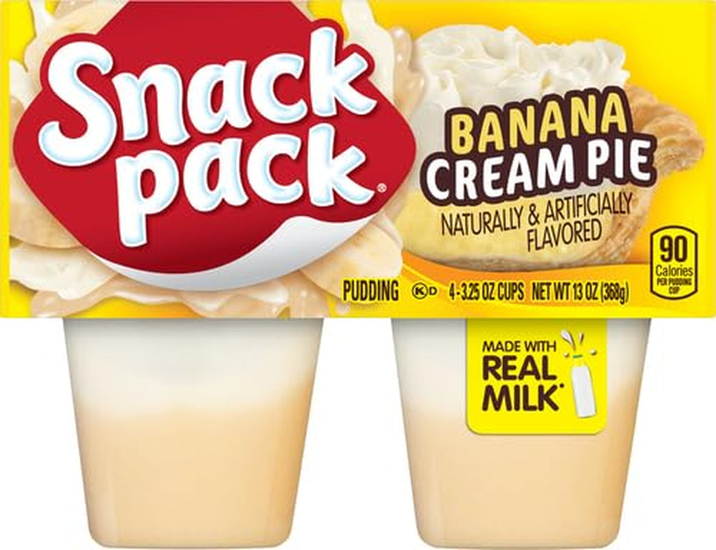 Snack Pack Banana Cream Pie Pudding Cups, 4 Ct