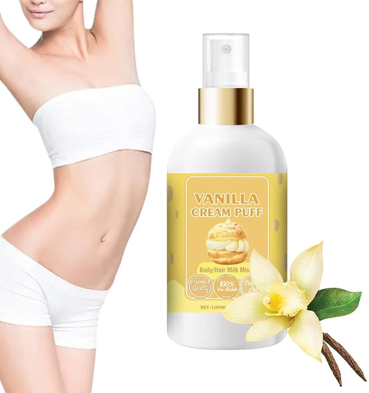 Vanilla Cream Puff Body Milk Mist, Sweet Scents Body Milk Mist, Vanilla Body Mist, Vanilla Cream Puff Body/Hair and Milk Mist, Body Milk Mist Vanilla Creampuff, Vanilla Body Milk (100G, Vanilla)