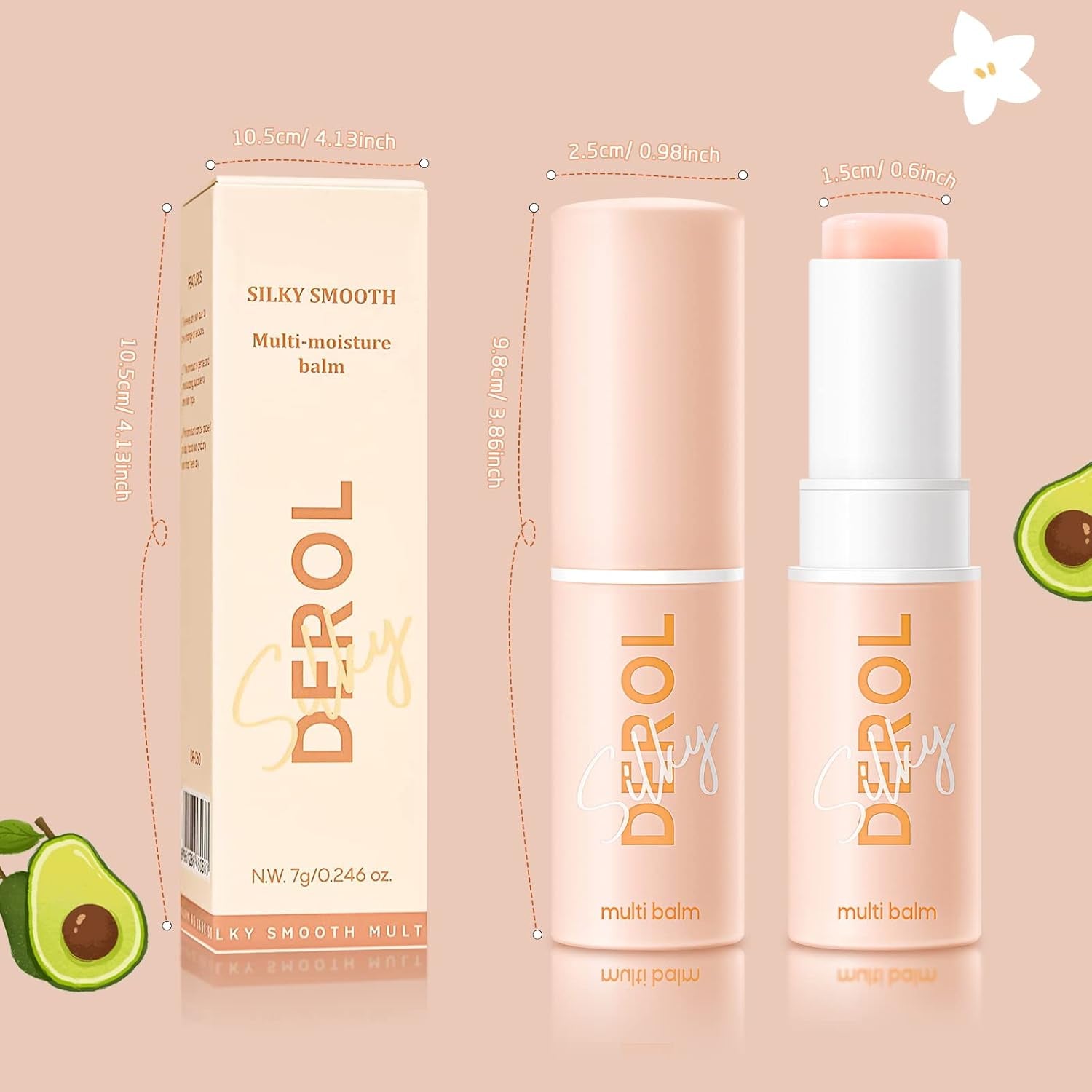 2PCS Wrinkle Repair Moisturizing Multi Balm Stick, Anti-Wrinkle Face Balm Eye Balm Body Hydrating Face Moisturizer, Wrinkle Balm Stick Face Skin Collagen Moisturizer for Dry Skin (7G/0.246 Oz)