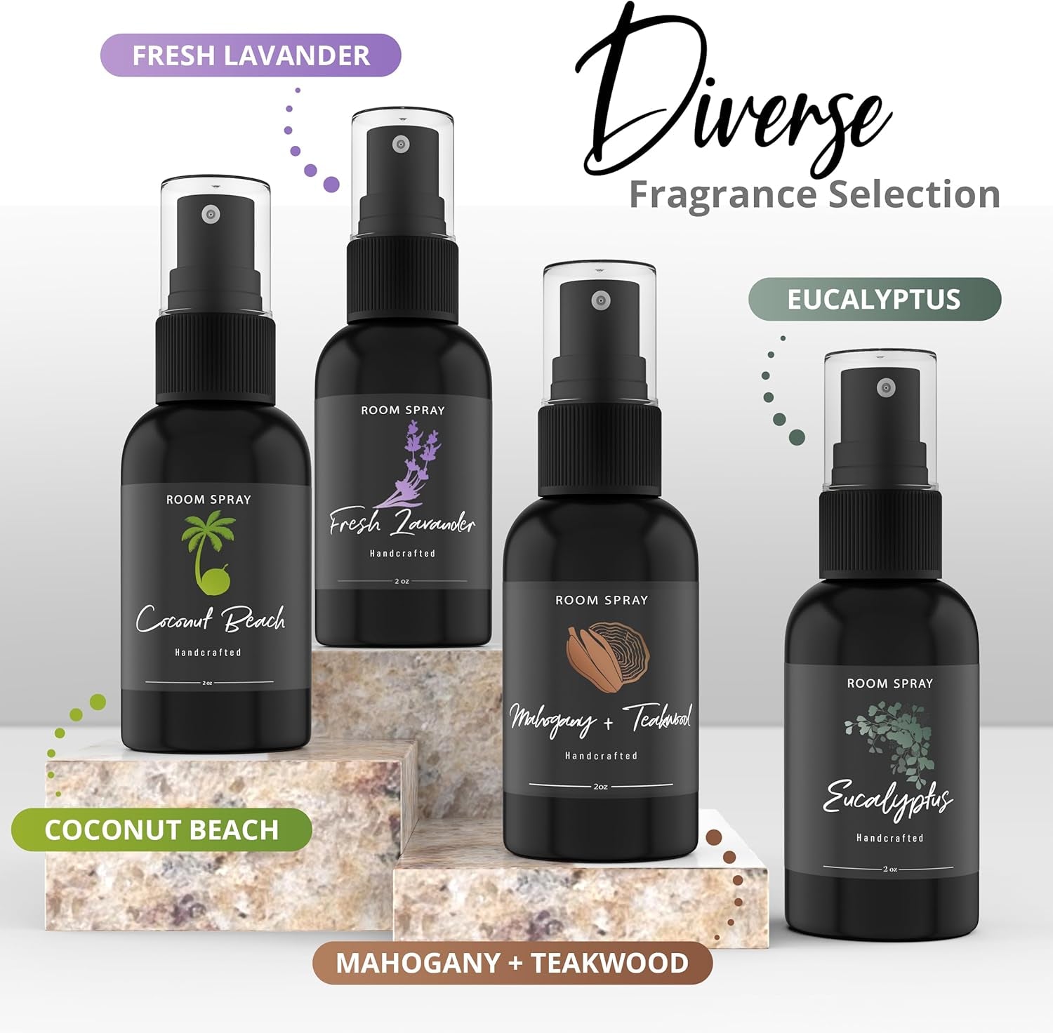 General Room Spray, Long Lasting Fragrance, Spa Fragrance Experience (Eucalyptus, 3 Pack)