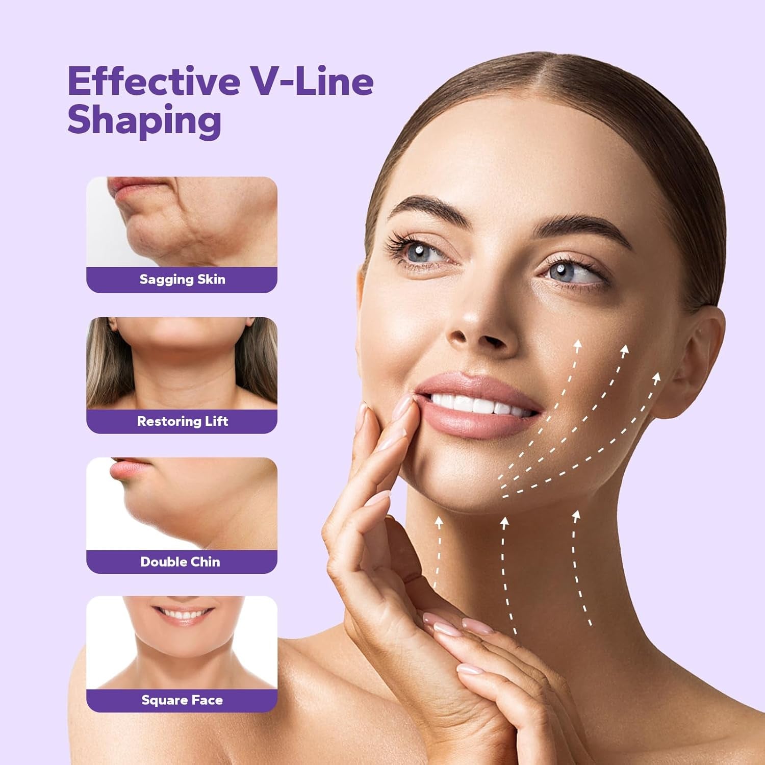 V-Line Lifting Chinstrap, V-Line Mask, Chinstrap for Sleeping, Reusable Face Strap, Chin up Patch, V-Shaped Belt, Shaped Face Mask for Sagging