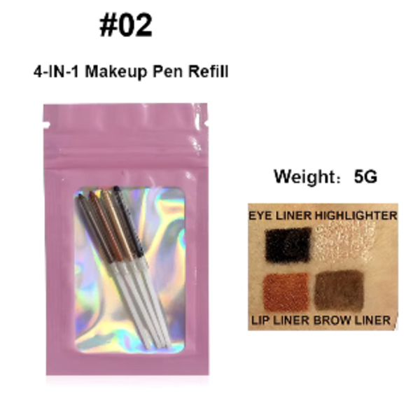 4 In 1 Makeup Pen Eyebrow Pencil Waterproof Drawing Eye Brow Long Lasting Easy Color Eyeliner Eyebrow Pen Sweatproof Makeup Pen