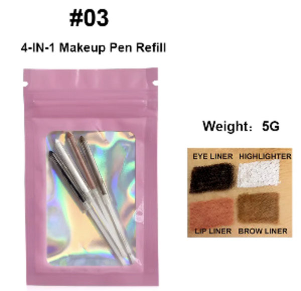 4 In 1 Makeup Pen Eyebrow Pencil Waterproof Drawing Eye Brow Long Lasting Easy Color Eyeliner Eyebrow Pen Sweatproof Makeup Pen