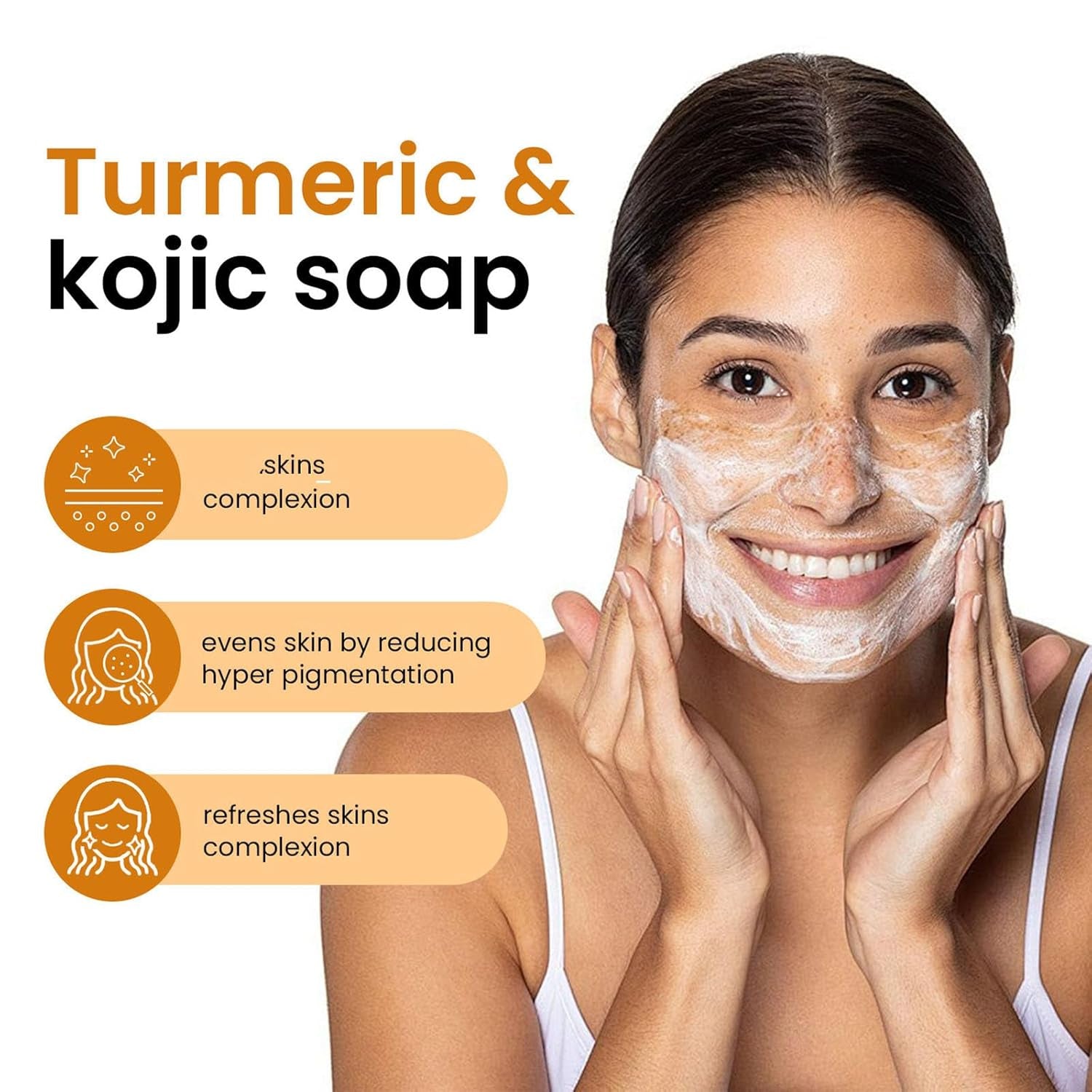 3PCS Honey Glow Lemon Turmeric Soap for Face and Body, Natural Turmeric Handmade Soap for All Skin Types