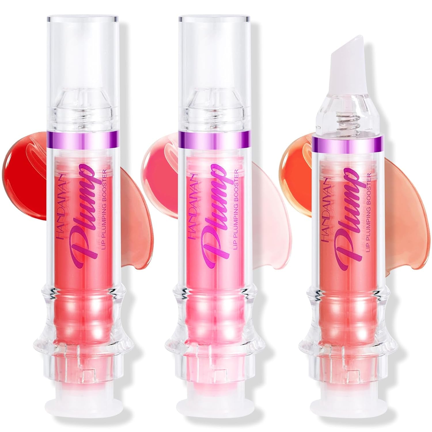 Erinde Lip Plumper Gloss, Natural Spicy Lip Plumping Booster Lip Plumping Oil, Ultra-Hydrating & Nourishing Plump and Pout Lip Plumper, Glossy Finish Fuller Lip Plumping Lip Gloss for Women Girls, 02#