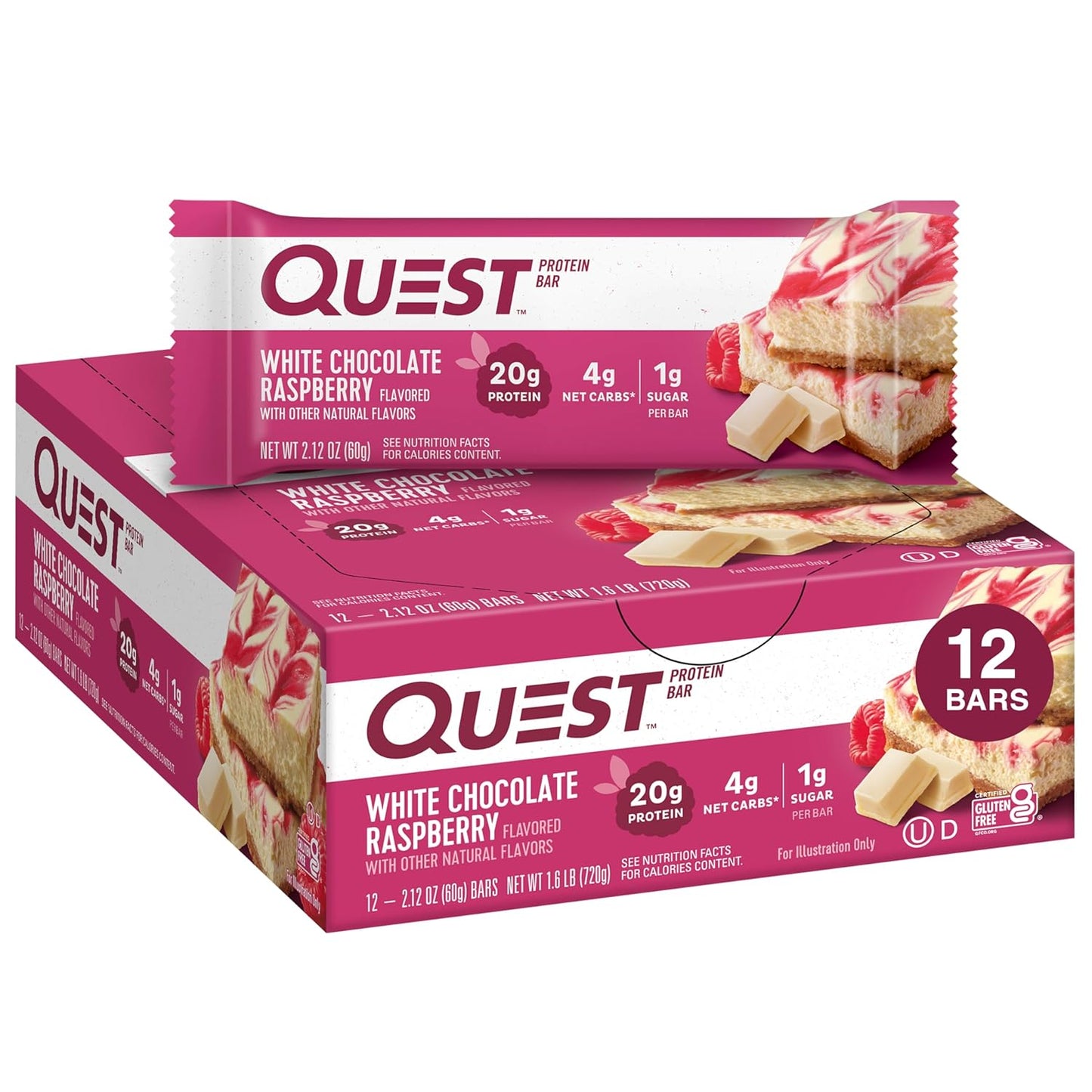 Quest Nutrition Chocolate Chip Dough Cookie Protein Bars, 21G Protein, 1G Sugar, 4G Net Carb, Gluten Free, Keto Friendy, 12 Count