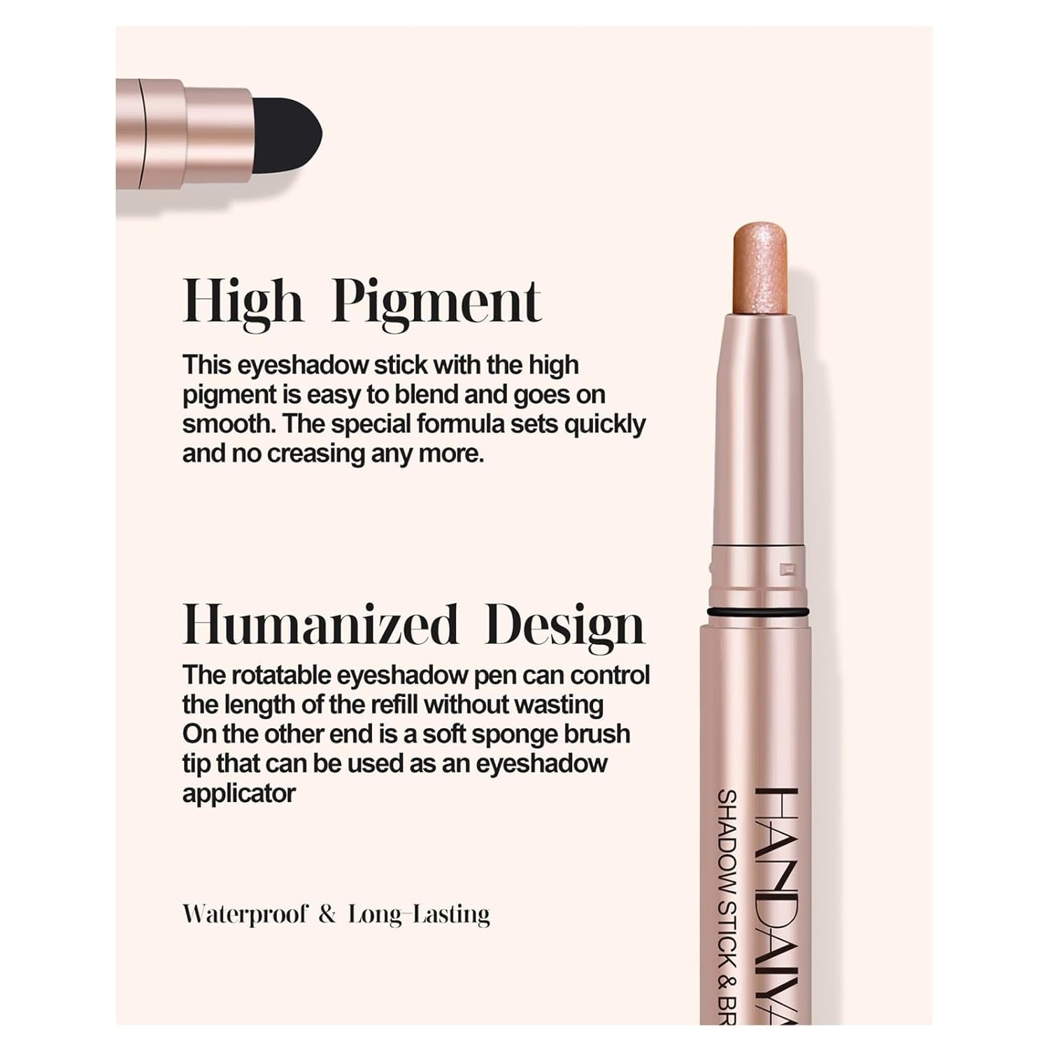 Eyeshadow Stick Matte Nude Eye Makeup Smoky Eyes Makeup Long Lasting Quick-Drying Smooth Glitter Eyeshadow Double Head（H06）