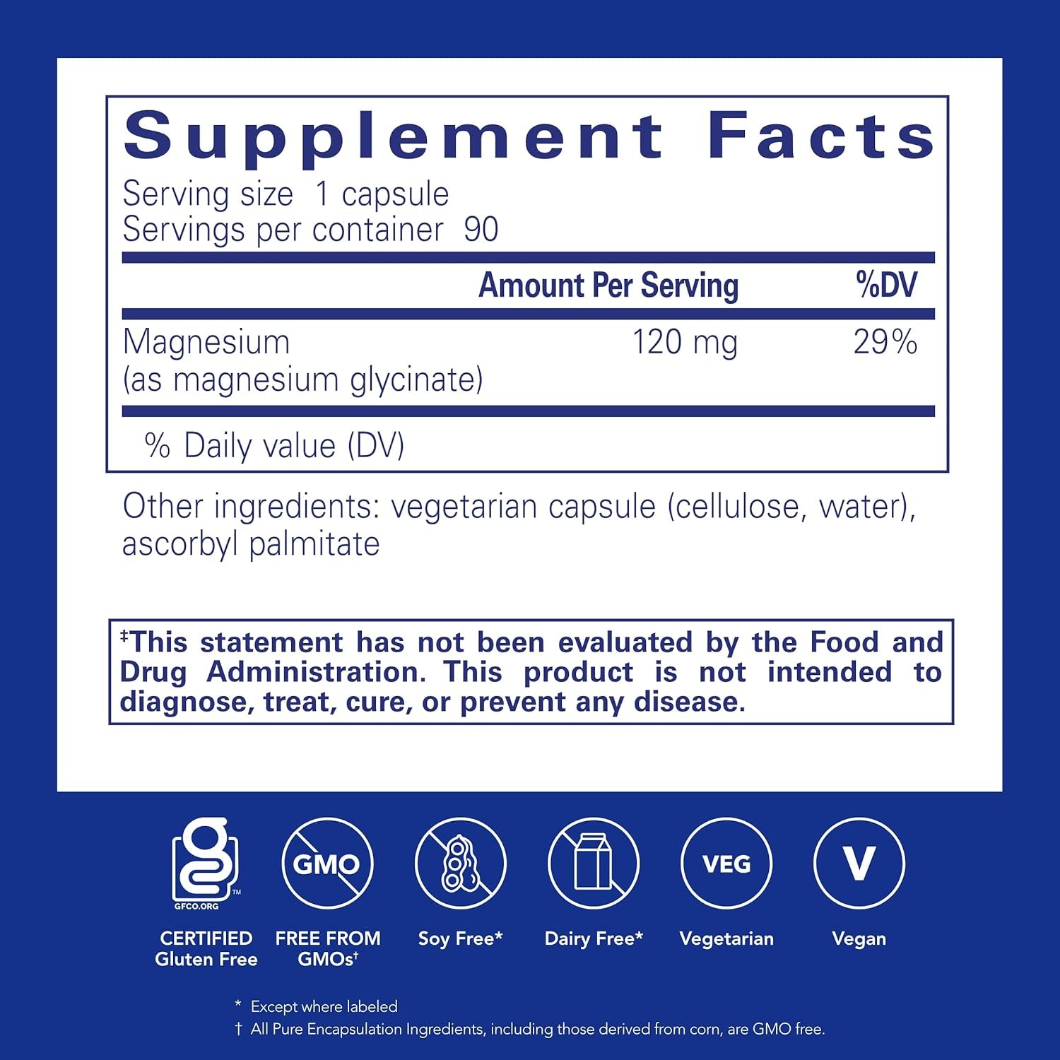 Pure Encapsulations Magnesium (Glycinate) - Supplement to Support Stress Relief, Sleep, Heart Health, Nerves, Muscles, and Metabolism* - with Magnesium Glycinate - 90 Capsules