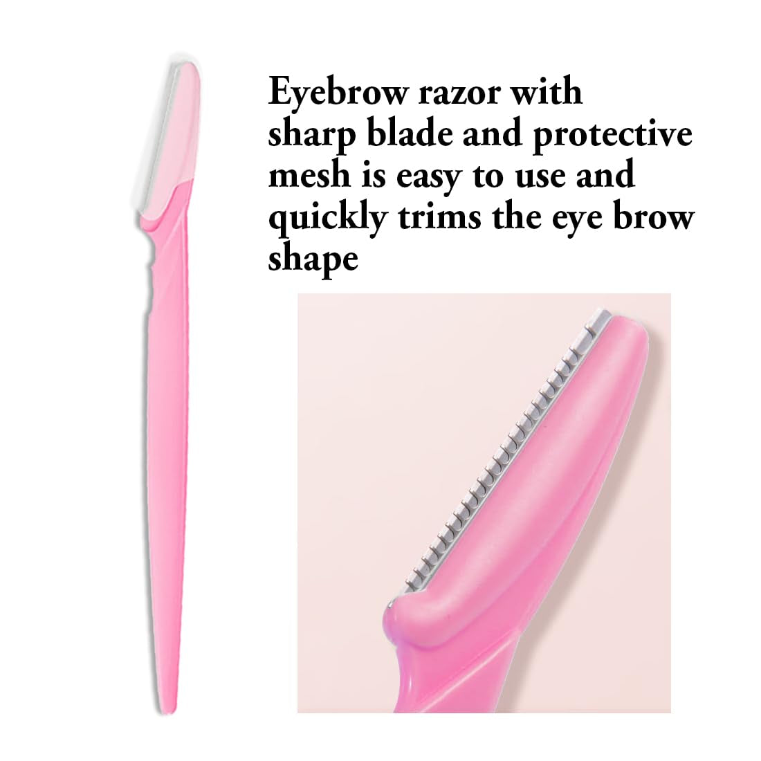Wooden Eyeliner Pencil, Waterproof Long Lasting Makeup Eye Liner, Easy Application, [5-In-1]Eyeliner *1; Eyebrow Razor *1; Eyebrow Stencil *3, Black #-0304085