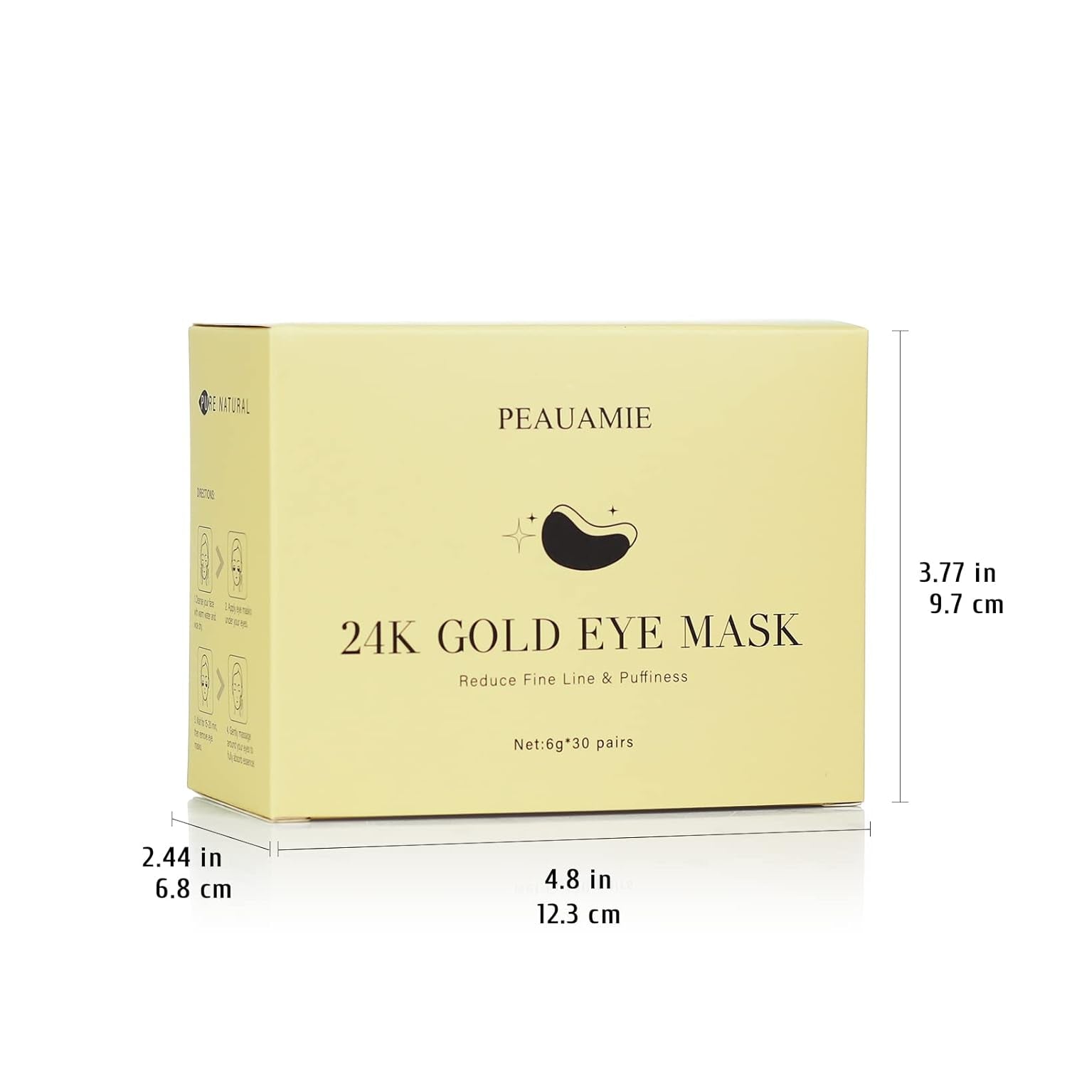 Under Eye Patchs (30 Pairs) 24K Gold Eye Mask and Hyaluronic Acid Eye Patch and Rose Eye Masks for Dark Circles and Puffiness Wrinkle Eye Bags (24K Gold)