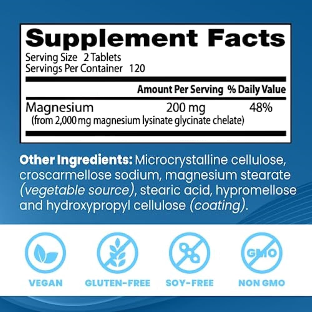 Doctor'S Best High Absorption Magnesium Glycinate Lysinate, 100% Chelated, Non-Gmo, Vegan, Gluten & Soy Free, 200 Mg, 240 Count
