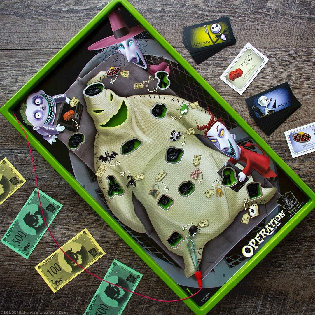 Operation: Disney the Nightmare before Christmas Board Game | Collectible Operation Game | Featuring Oogie Boogie & Nightmare before Christmas Artwork, 1+ Players