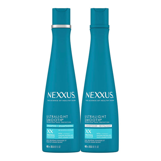 Nexxus Ultralight Weightless Shampoo & Conditioner for Dry, Frizzy Hair - Smooth Treatment to Block Out Frizz, 13.5 Oz (Pack of 2)