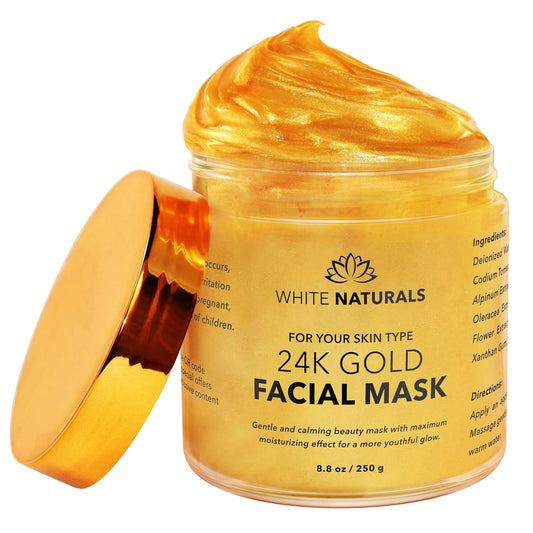 One Day Sale 24K Gold Facial Mask, Anti-Aging Gold Face Mask for Flawless & Moisturizes Skin, Helps Reduces Wrinkles, Fine Lines & Acne Scars, Removes Blackheads, Dirt & Oils