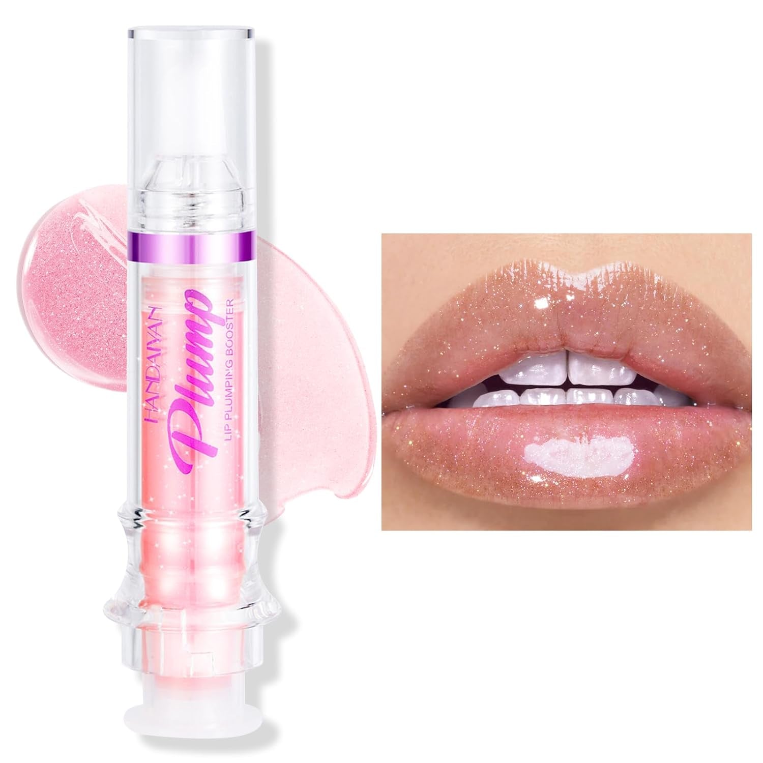 Erinde Lip Plumper Gloss, Natural Spicy Lip Plumping Booster Lip Plumping Oil, Ultra-Hydrating & Nourishing Plump and Pout Lip Plumper, Glossy Finish Fuller Lip Plumping Lip Gloss for Women Girls, 02#