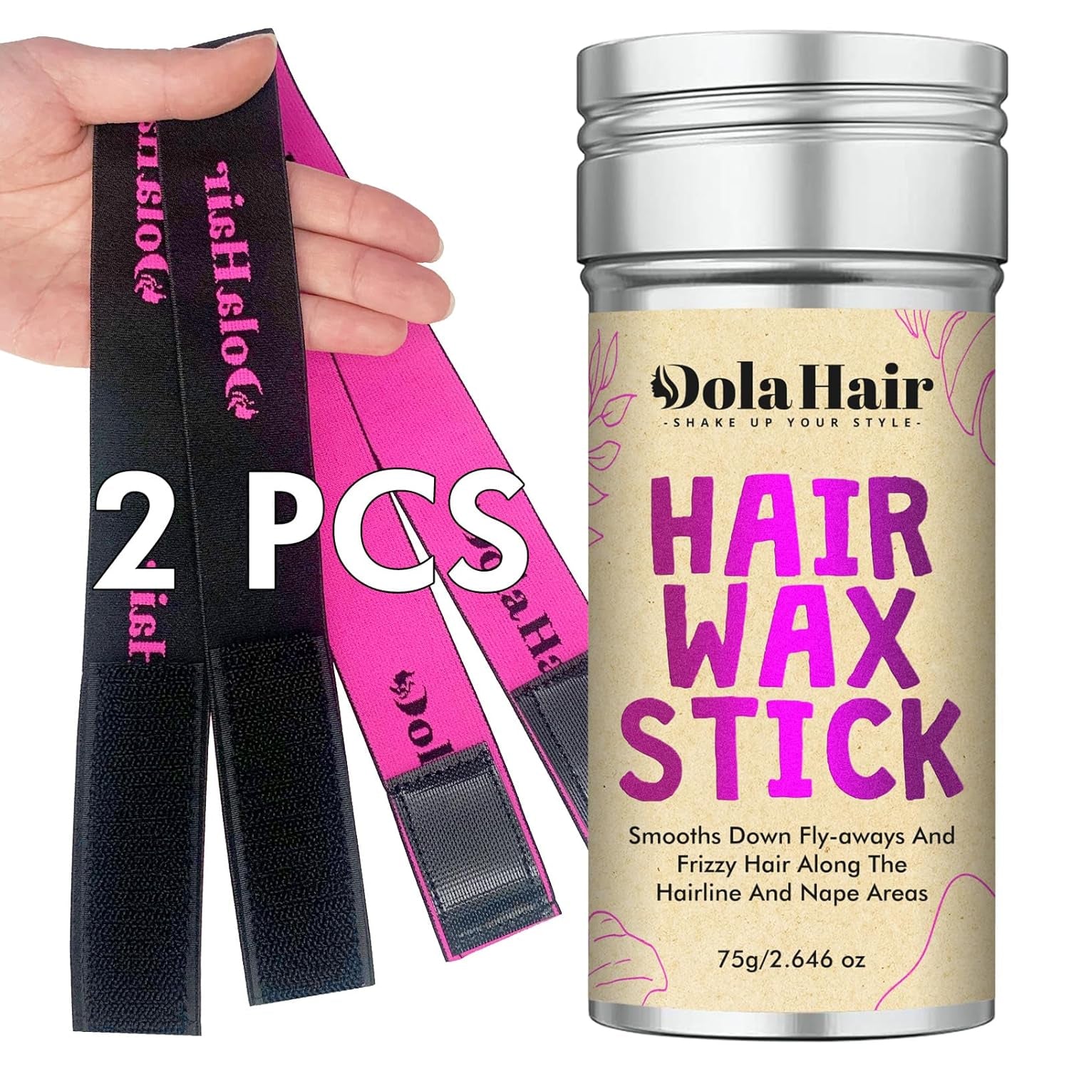 Dolahair Hair Wax Stick - Flyaway Control and Styling Pomade for Kids, Women, and Men - Hair Bun Maker and Accessorie (1 Pack of Wax)