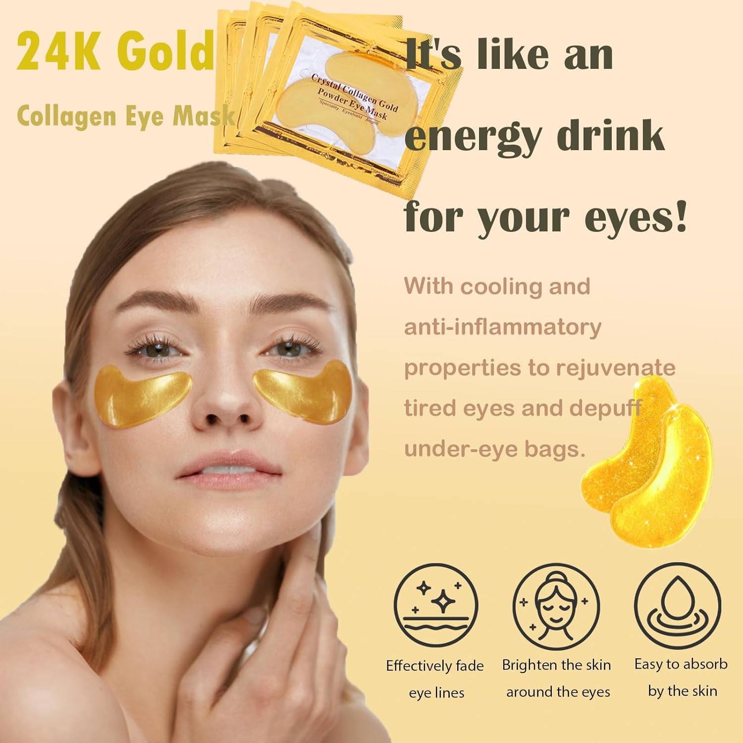 30 Pairs Lip Mask & under Eye Mask Set, Christmas Gifts for Womens, 24K Gold under Eye Patches, Collagen Skin Care for Puffy Eyes, Dark Circles and Dry Lips, Masks for Moisturizing & Smooth Wrinkles