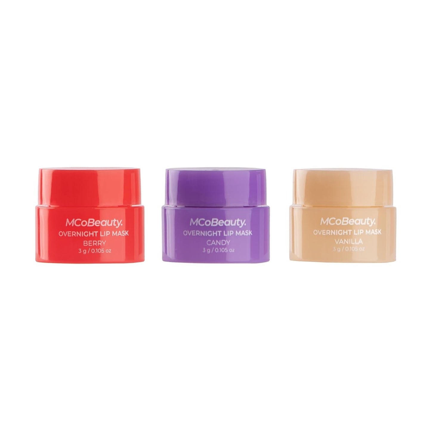 Mcobeauty Overnight Lip Mask - Deluxe Trio, Hydrating Lip Balm, Vegan, Cruelty Free Cosmetics