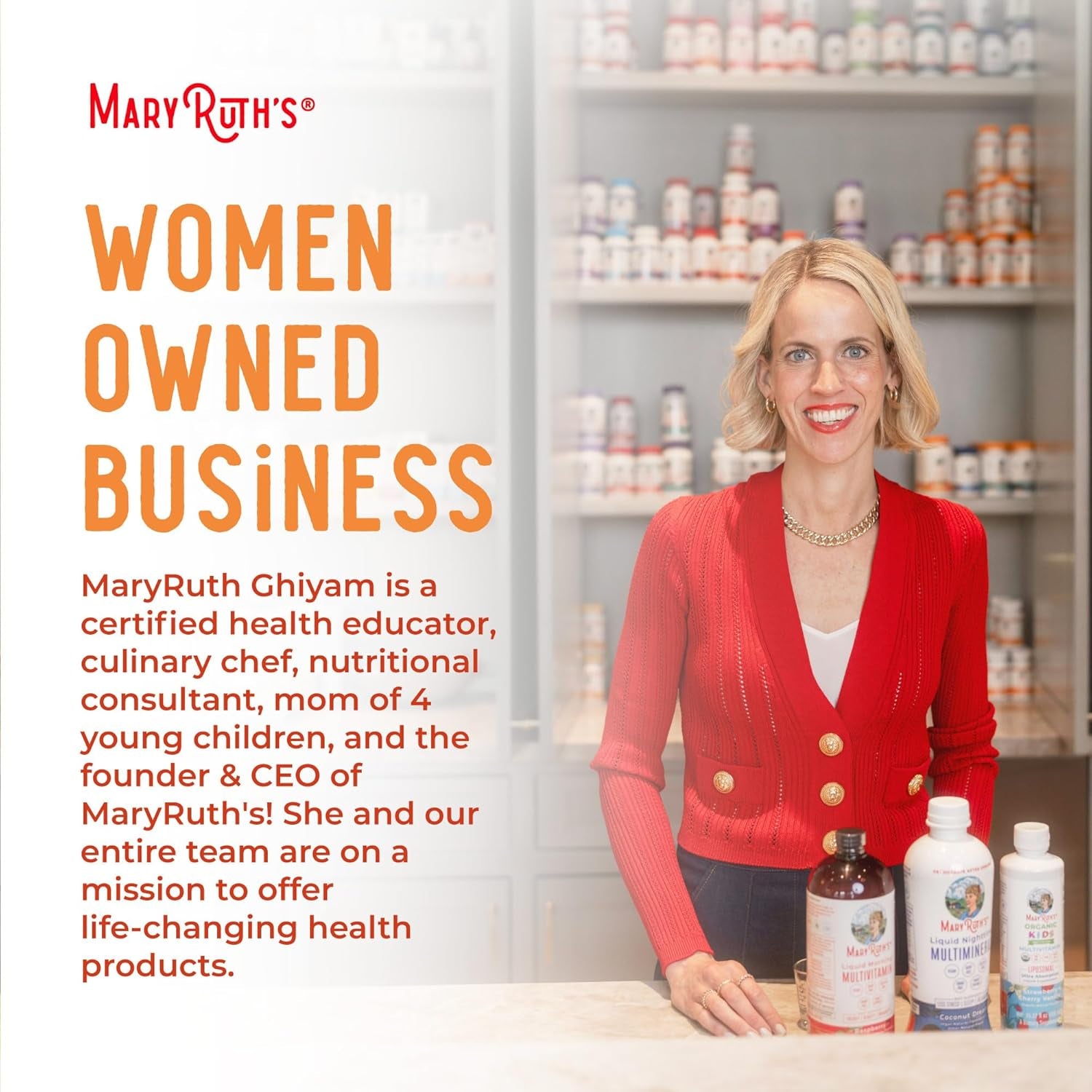 Maryruth Organics Liquid Multivitamin Lustriva® Hair Growth for Women| Biotin 10000Mcg | Vitamin D, B |Clinically Tested for Thicker Hair, Wrinkles, Fine Lines, Skin Care| Ages 18 | 15.22 Fl Oz