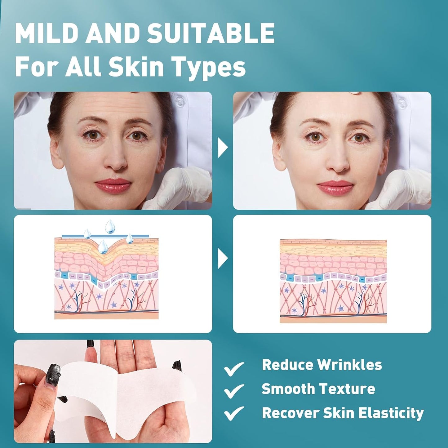 36 Pcs Forehead Wrinkle Patches - anti Wrinkle Facial Patches with Collagen and Vitamin E for Face Overnight to Smoothing Fine Frown Lines & Wrinkles Treatment