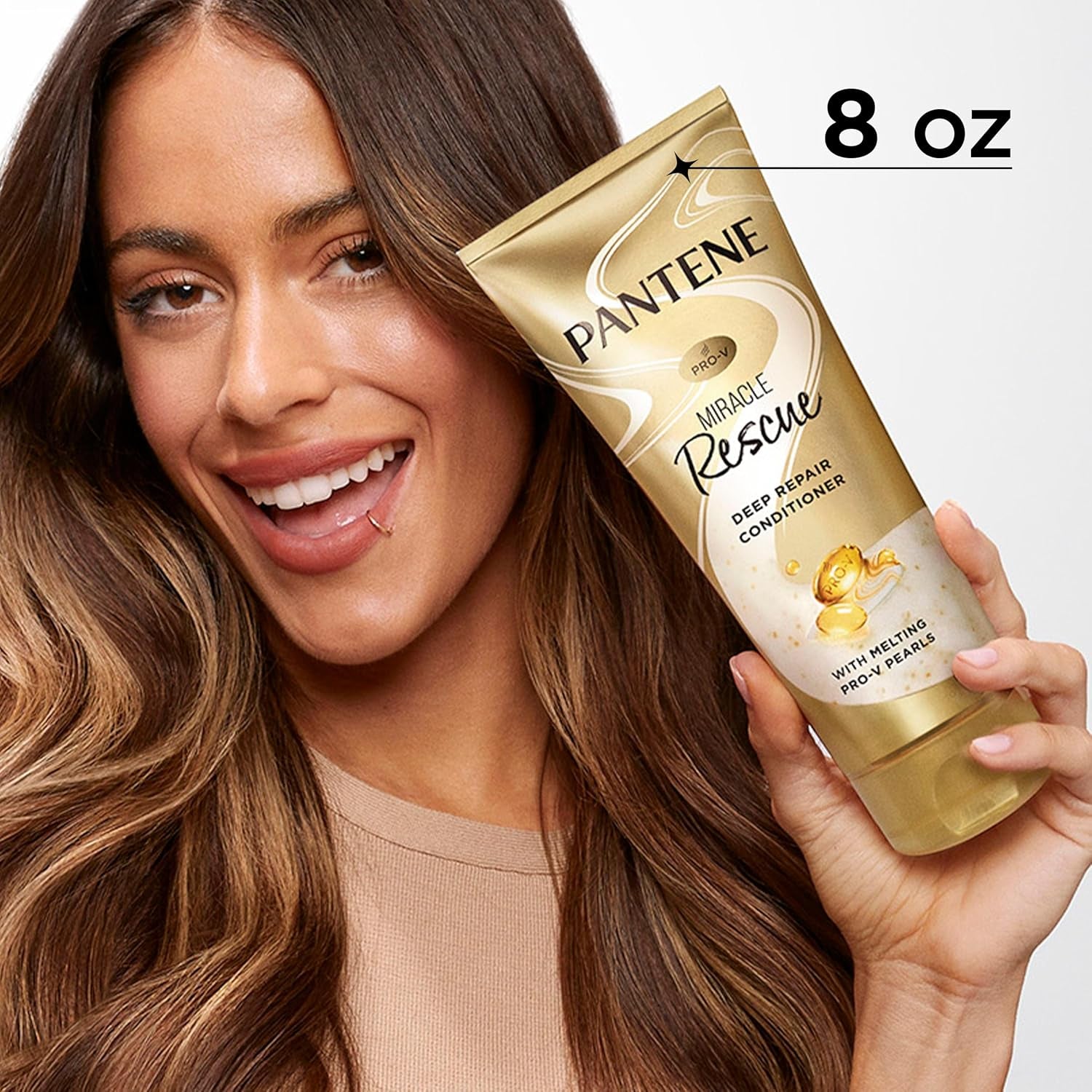 Pantene Miracle Rescue Deep Conditioner - Melting Pro-V Pearls for Dry, Damaged or Color-Treated Hair, Softens and Repairs, 8.0 Oz