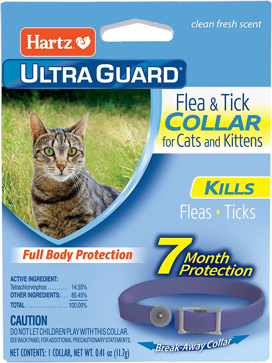 Hartz Ultraguard Flea & Tick Collar for Cats and Kittens, 7 Month Flea and Tick Protection and Prevention, White