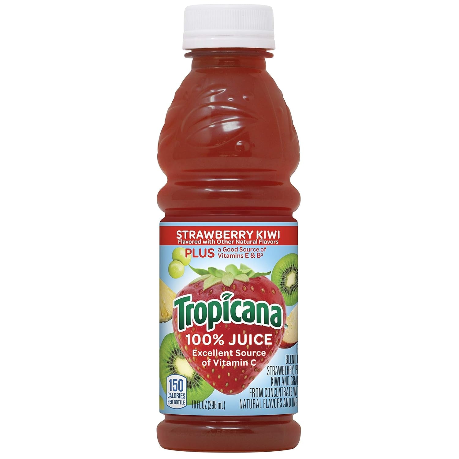 Tropicana 100% Juice, Orange Strawberry, 10 Fl Oz Bottle (Pack of 24)